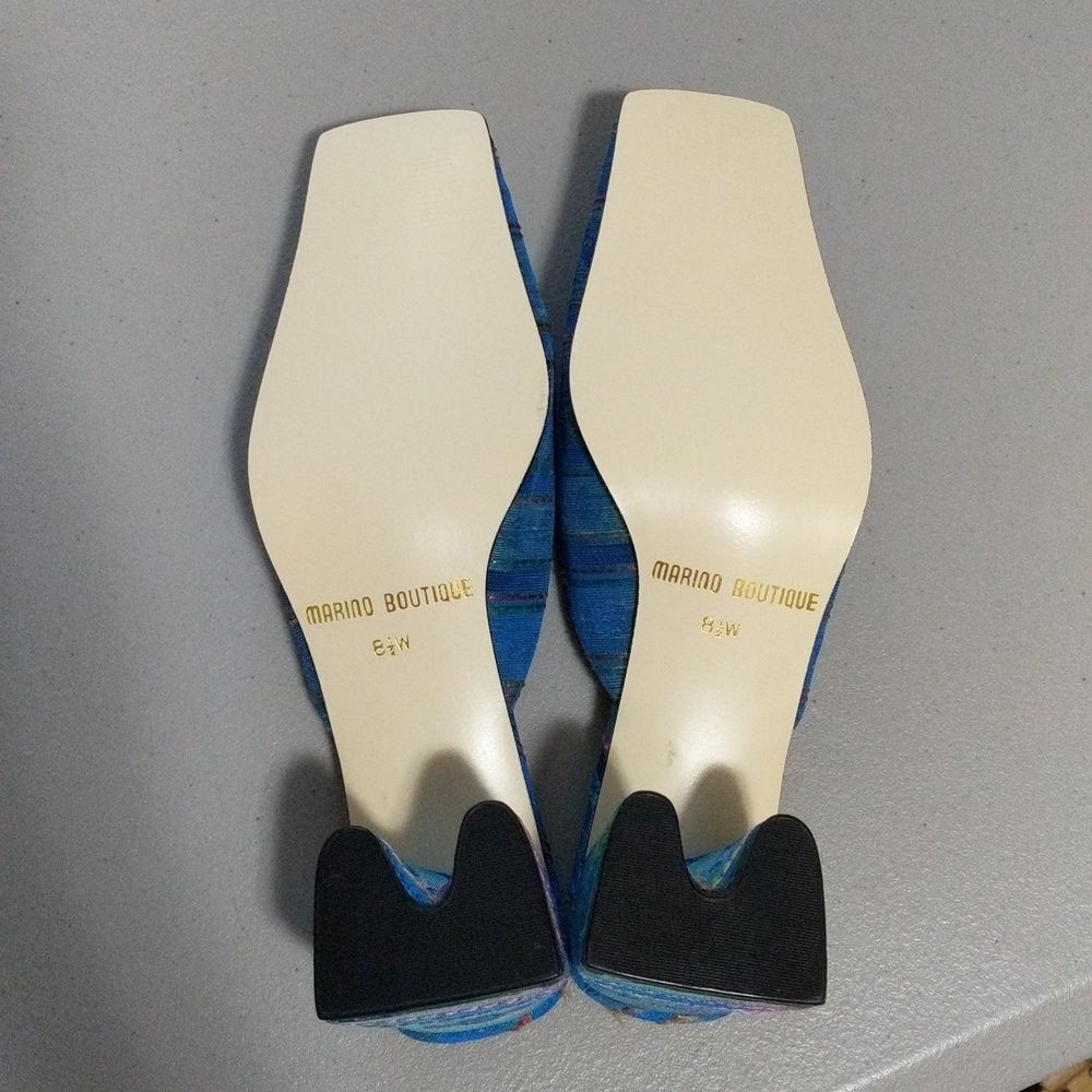 Marino Boutique square toe heel textile leather sole mule size 8.5W - Picture 10 of 12